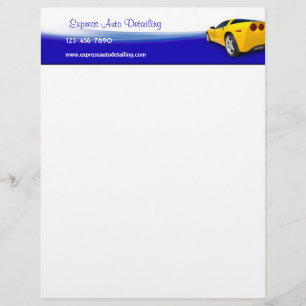 Papier À En-tête Avec Motif Détail du lavage de voiture