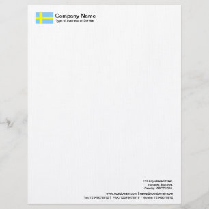 Papier À En-tête Avec Motif Drapeaux - Suède
