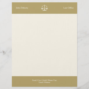 Papier À En-tête Avec Motif Échelles du CABINET JURIDIQUE de justice d'or