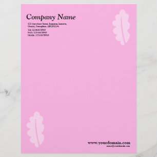 Papier À En-tête Avec Motif Elégante feuille de chêne rose