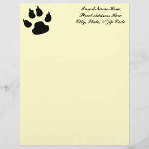 Papier À En-tête Avec Motif Empreinte de patte de chien