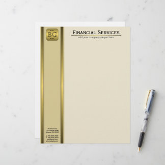 Papier À En-tête Avec Motif En-tête commercial Cream Gold Plate Accountant