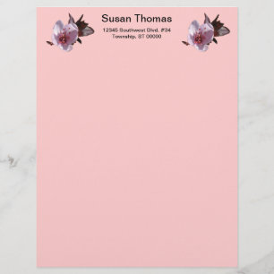 Papier À En-tête Avec Motif En-tête - Fleurs de prune