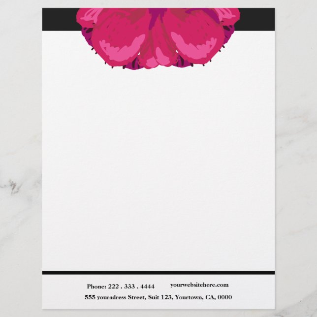 Papier À En-tête Avec Motif En-tête rose Abstraite - Chic - Moderne (Devant)