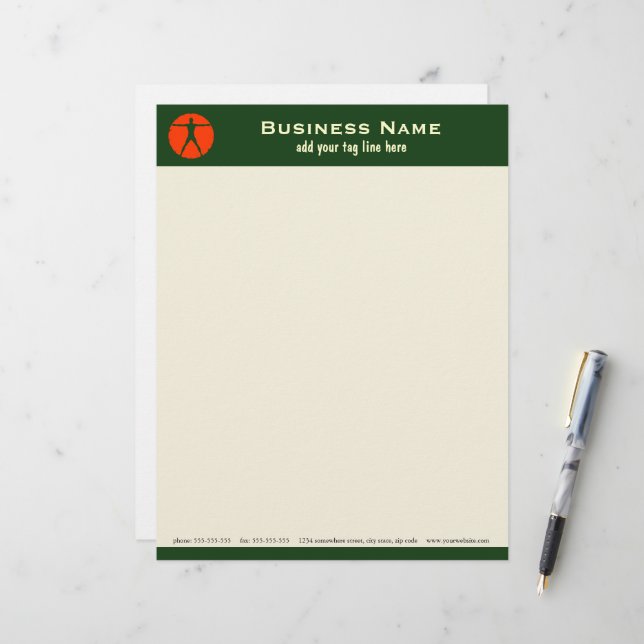 Papier À En-tête Avec Motif Entraîneur de folie corporelle ou en-tête de l'ent (Devant/Arrière en situation)