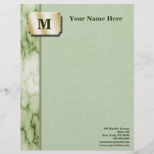 Papier À En-tête Avec Motif Exécutif de marbre vert et blanc