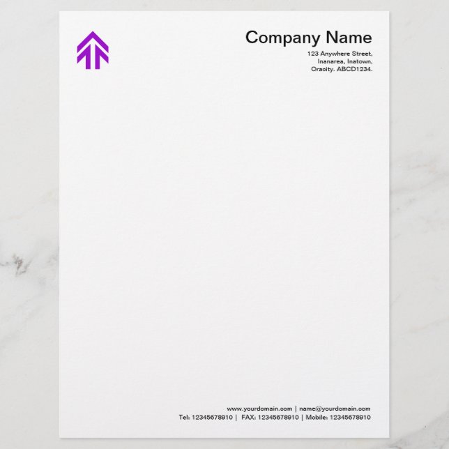 Papier À En-tête Avec Motif Flèche - Violet (Devant)