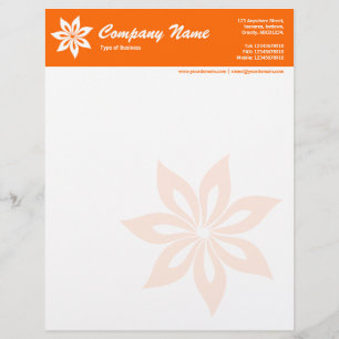 Papier À En-tête Avec Motif Fleur - Orange