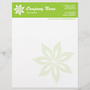 Papier À En-tête Avec Motif Fleur - Vert Martien