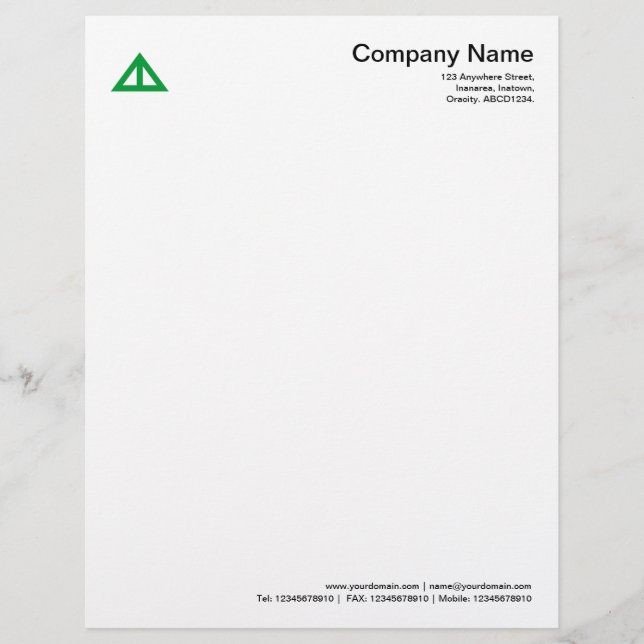 Papier À En-tête Avec Motif Forme triangulaire 02 - Vert herbe (Devant)