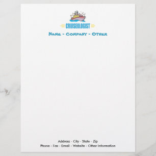 Papier À En-tête Avec Motif Funny Cruise Ship Travel Agency Vacances