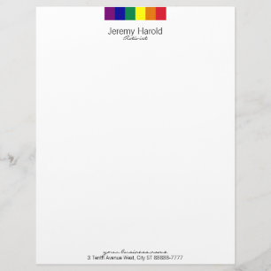 Papier À En-tête Avec Motif Indicateur Rainbow
