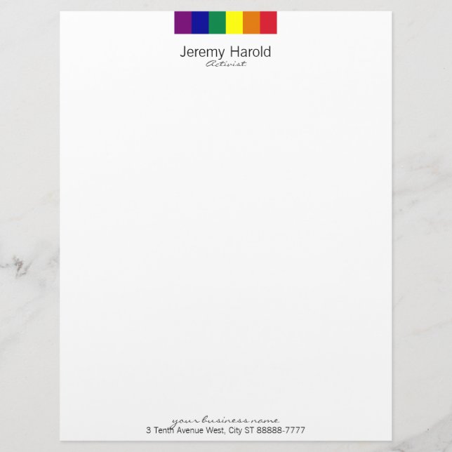 Papier À En-tête Avec Motif Indicateur Rainbow (Devant)