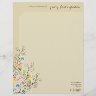 Papier À En-tête Avec Motif Jardin à fleurs Super floral couleur blanche