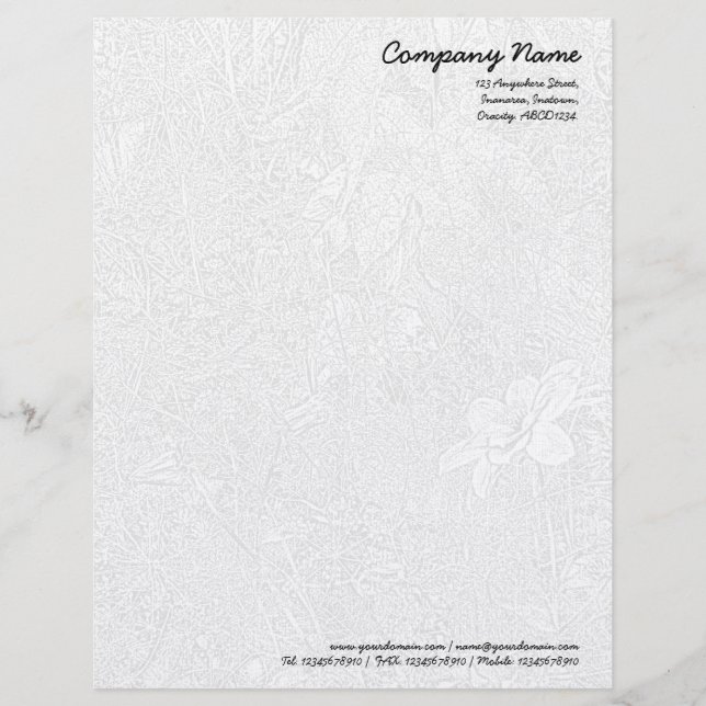 Papier À En-tête Avec Motif Jardin - Gris Clair (Devant)