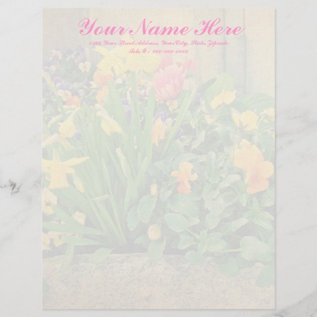 Papier À En-tête Avec Motif Jardin Mini Springtime (Devant)