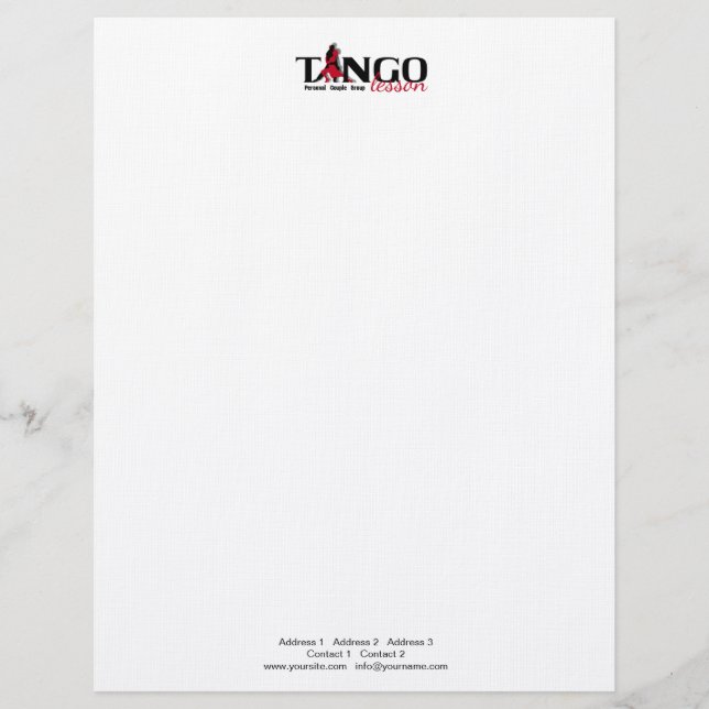 Papier À En-tête Avec Motif Leçon de tango - En-tête (Devant)