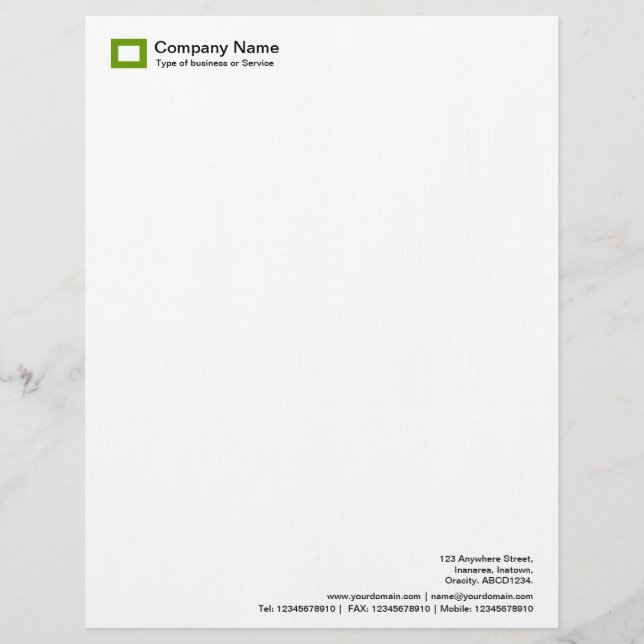 Papier À En-tête Avec Motif Logo Rectangle - Avocado vert (Devant)