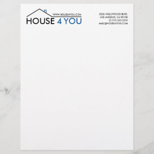 Papier À En-tête Avec Motif Logo simple de Chambre d'immobiliers
