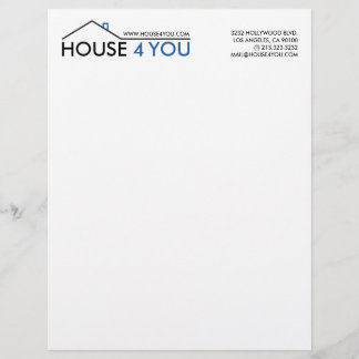 Papier À En-tête Avec Motif Logo simple de Chambre d'immobiliers