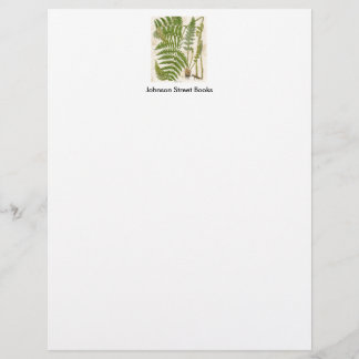 Papier À En-tête Avec Motif Page botanique vintage - Fern