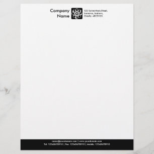 Papier À En-tête Avec Motif Pied de page couleur - Noir