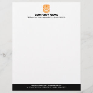 Papier À En-tête Avec Motif Pied de page couleur (Tiki) - orange et noir
