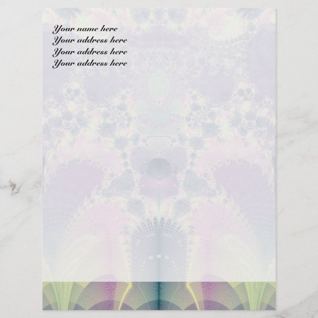 Papier À En-tête Avec Motif Printemps Violet (Devant)