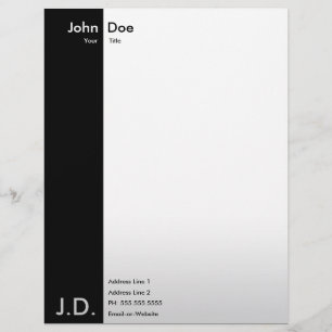 Papier À En-tête Avec Motif professionnel noir/blanc