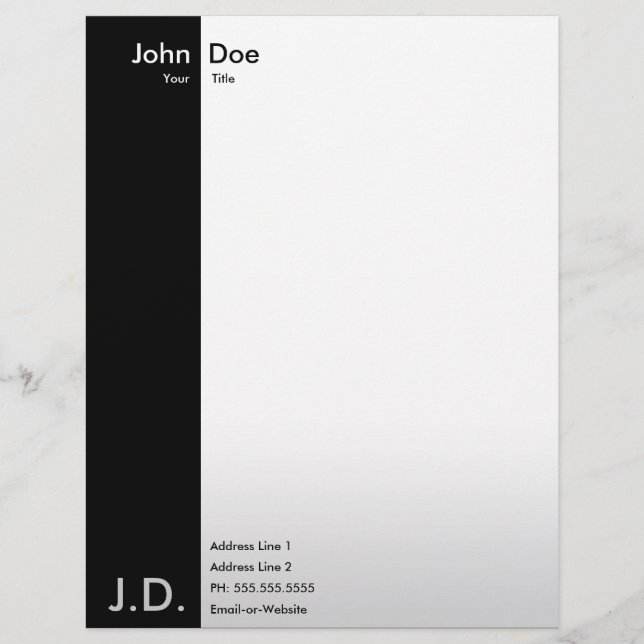 Papier À En-tête Avec Motif professionnel noir/blanc (Devant)