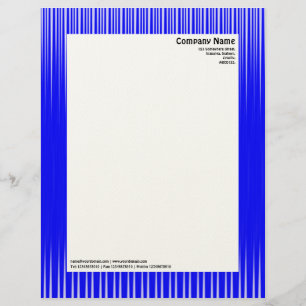 Papier À En-tête Avec Motif Rayons - Bleu et Blanc (Felt)
