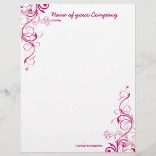 Papier À En-tête Avec Motif Remous de rose