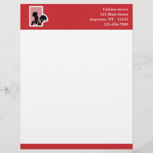 Papier À En-tête Avec Motif Restaurant