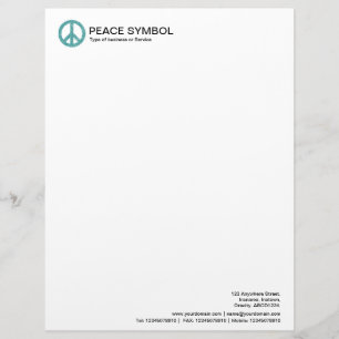 Papier À En-tête Avec Motif Rough Peace - Ocean Green