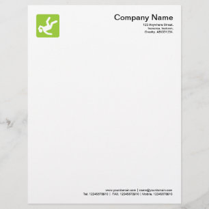 Papier À En-tête Avec Motif Symbole de l'homme tombé - Martian Green