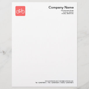 Papier À En-tête Avec Motif Symbole de vélo - rose tropicale