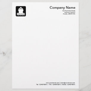 Papier À En-tête Avec Motif Symbole d'expédition - Noir