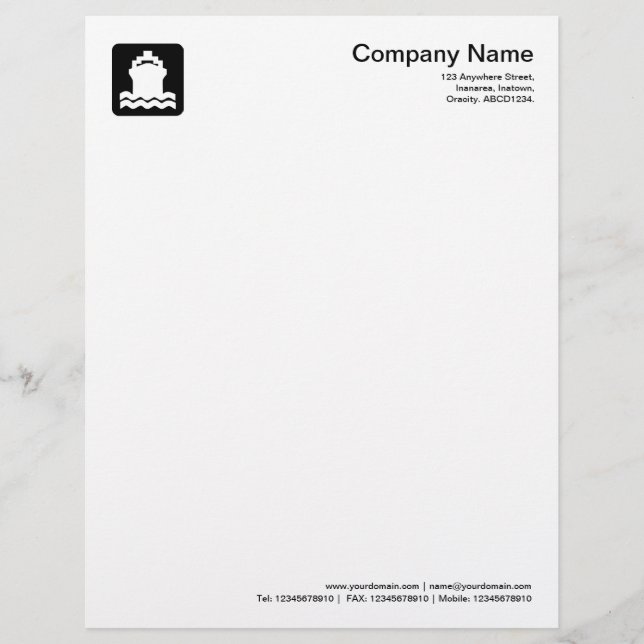 Papier À En-tête Avec Motif Symbole d'expédition - Noir (Devant)