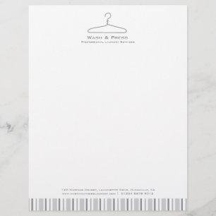 Papier À En-tête Avec Motif Tête à papier à en-tête du cintre de la blanchisse
