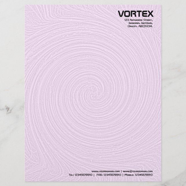 Papier À En-tête Avec Motif Vortex - Rose (Devant)