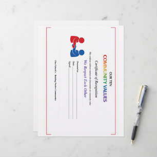Papier à en-tête Certificat Nous nous respectons m