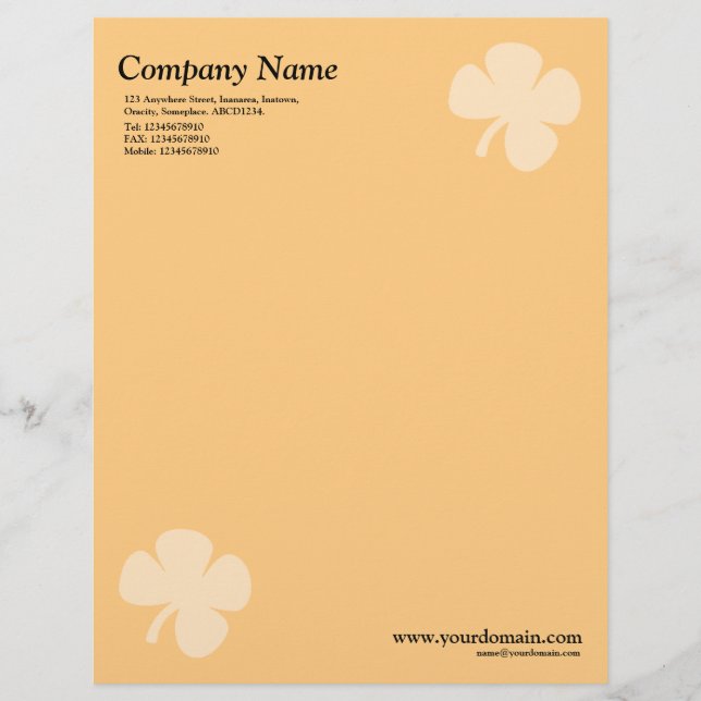 Papier À En-tête Clover - Orange clair (Devant)