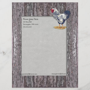 Papier À En-tête Coq de Wyandotte lacé par argent