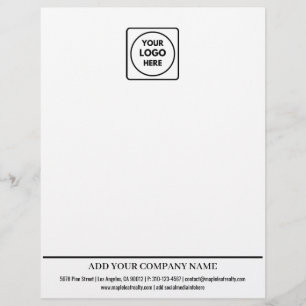Papier à en-tête de base avec logo et coordonnées