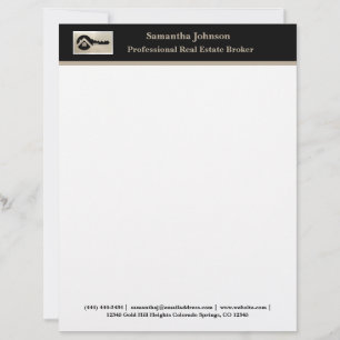 Papier à en-tête de courtier immobilier profession