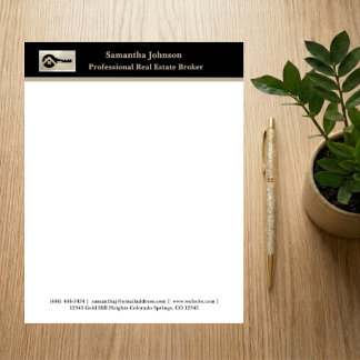 Papier à en-tête de courtier immobilier profession