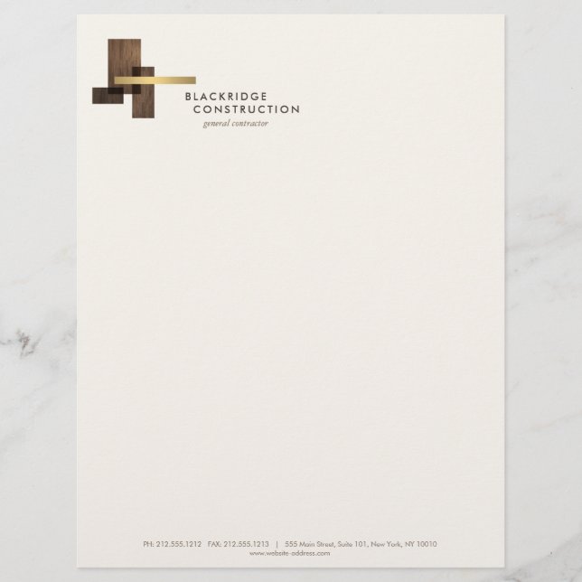 Papier à en-tête de l'entrepreneur Construction Bo (Devant)