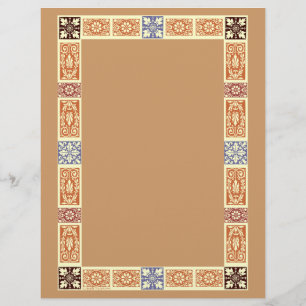 Papier à en-tête de lettre de bordure vintage Coul