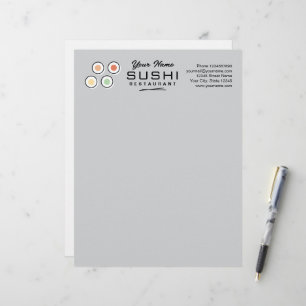 Papier à en-tête de restaurant de sushi moderne av