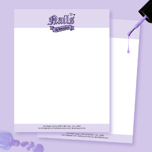 Papier à en-tête de salon de manucure avec lettrag